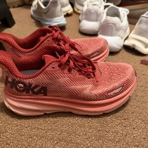 HOKA Women’s Pink and red Running Shoes - Lightweight Cushioning